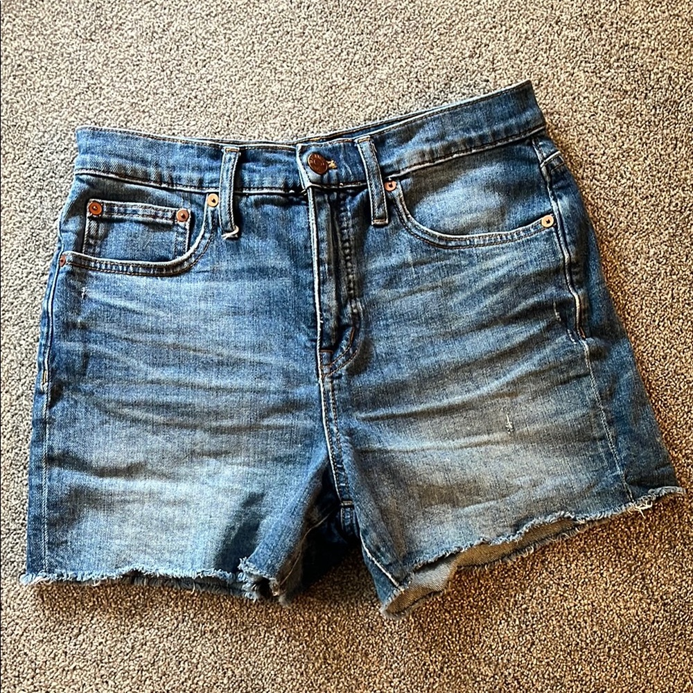 Madewell Blue Jean Shorts Classic Cutoff Style, High Waisted